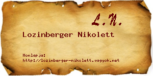 Lozinberger Nikolett névjegykártya
